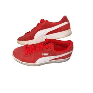 Youth Unisex Puma Suede Classic Lace Up Red Skateboard Sneakers sz 5 (US)